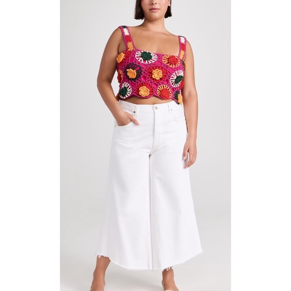 NWT FARM RIO Crocheted Flowers Top, size L - Picture 5 of 5